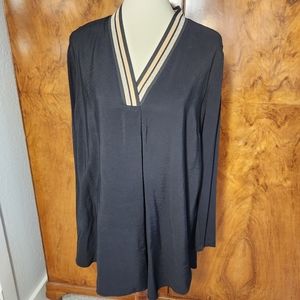 Black tunic with rose gold glitter trim